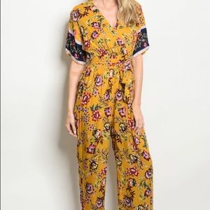 Mustard Floral Jumpsuit